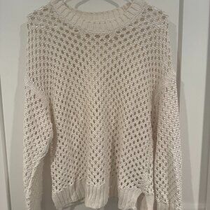 Abercrombie & Fitch Cream Open-Knit Sweater